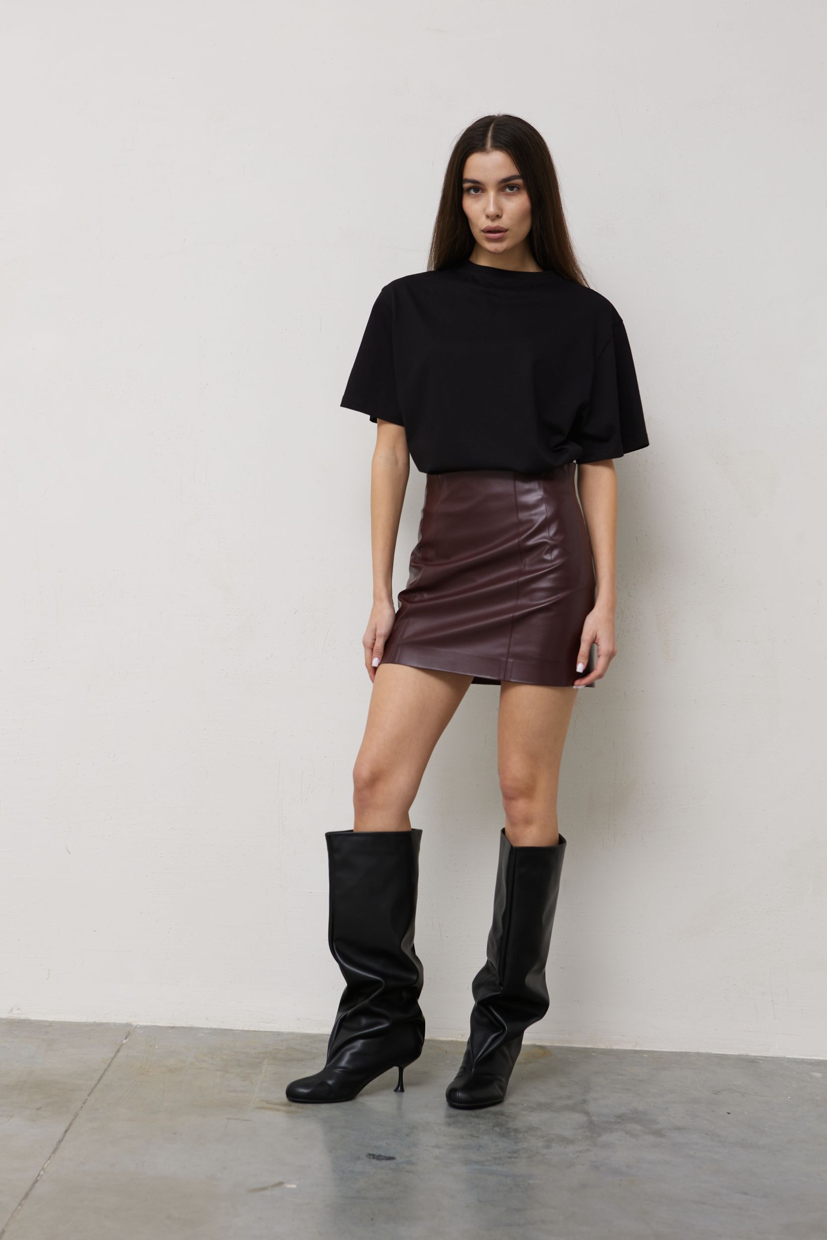 Юбка MINI MATTE из искусственной кожи