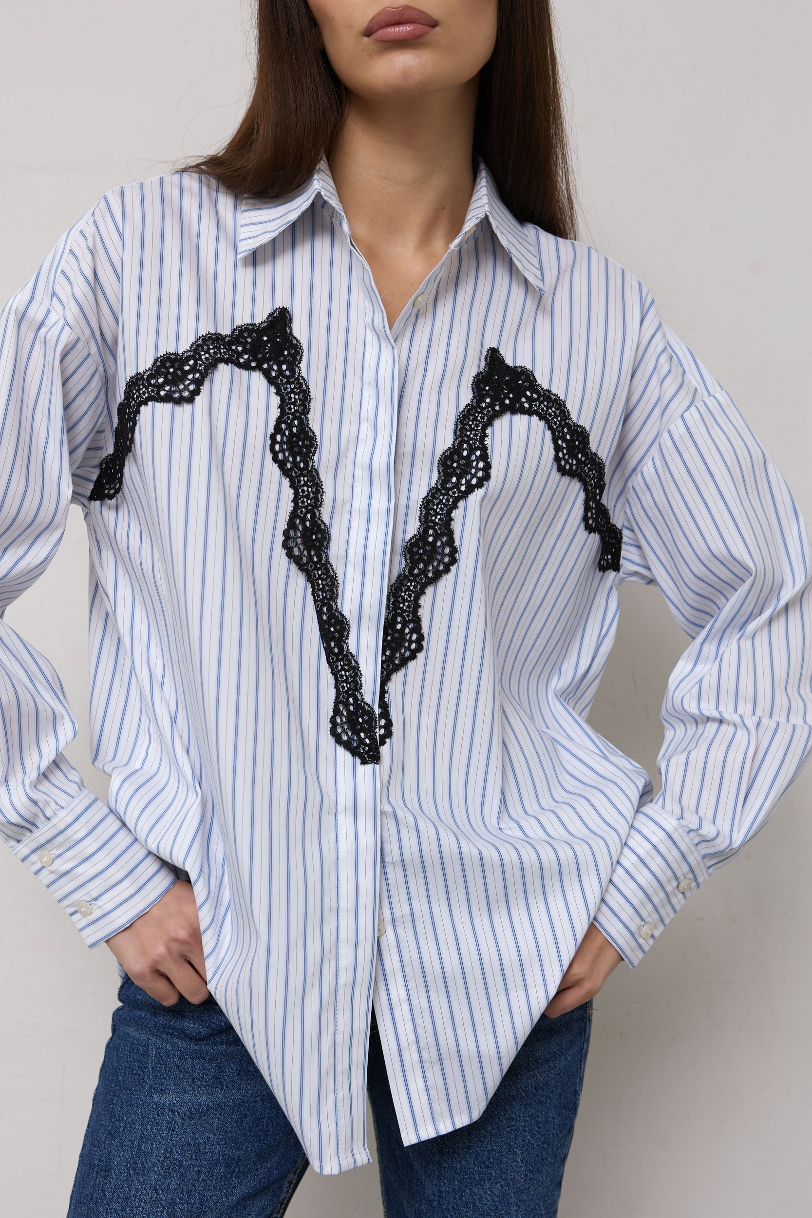 Рубашка INTENSE LACE в полоску