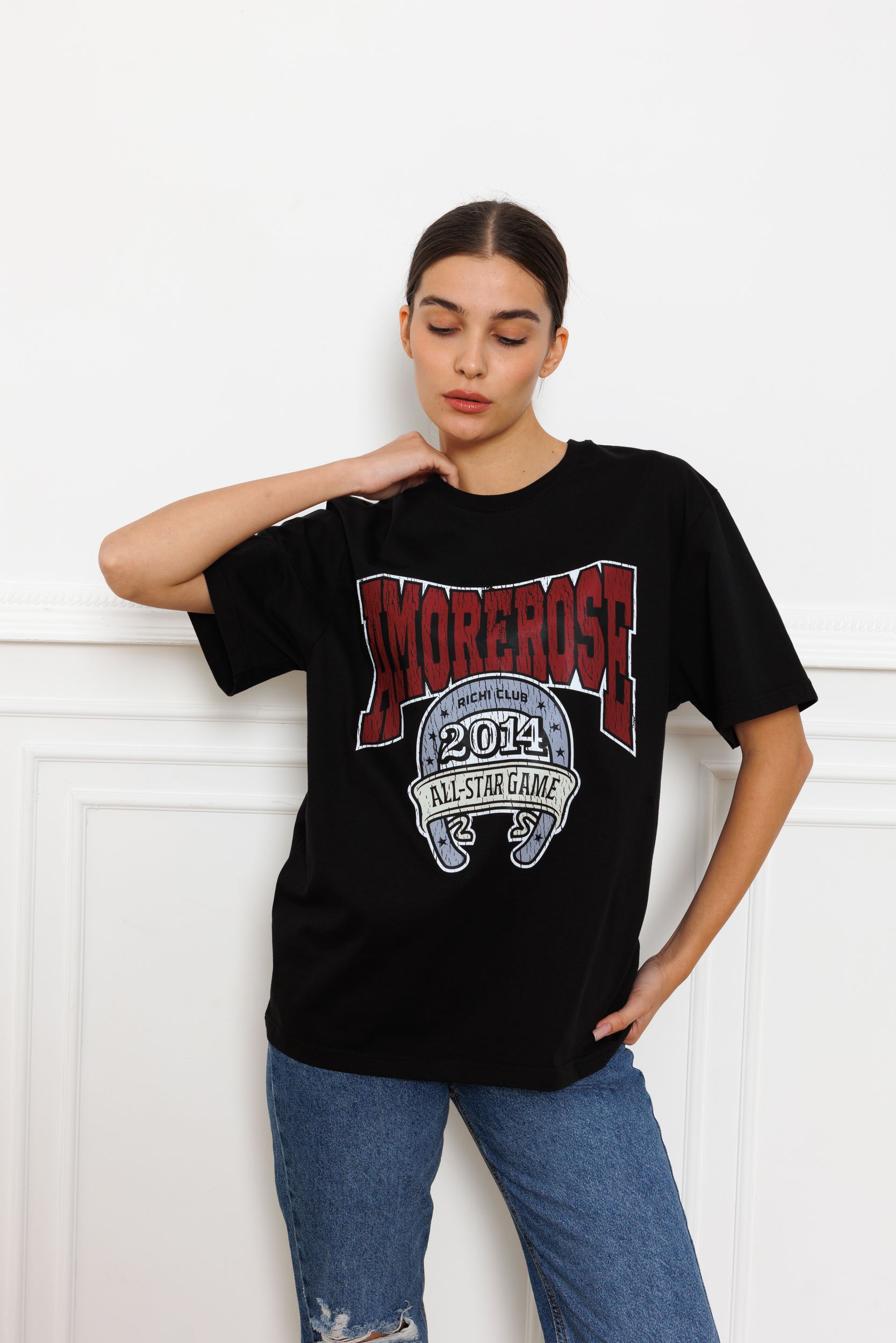 Футболка AMOREROSES принт винный