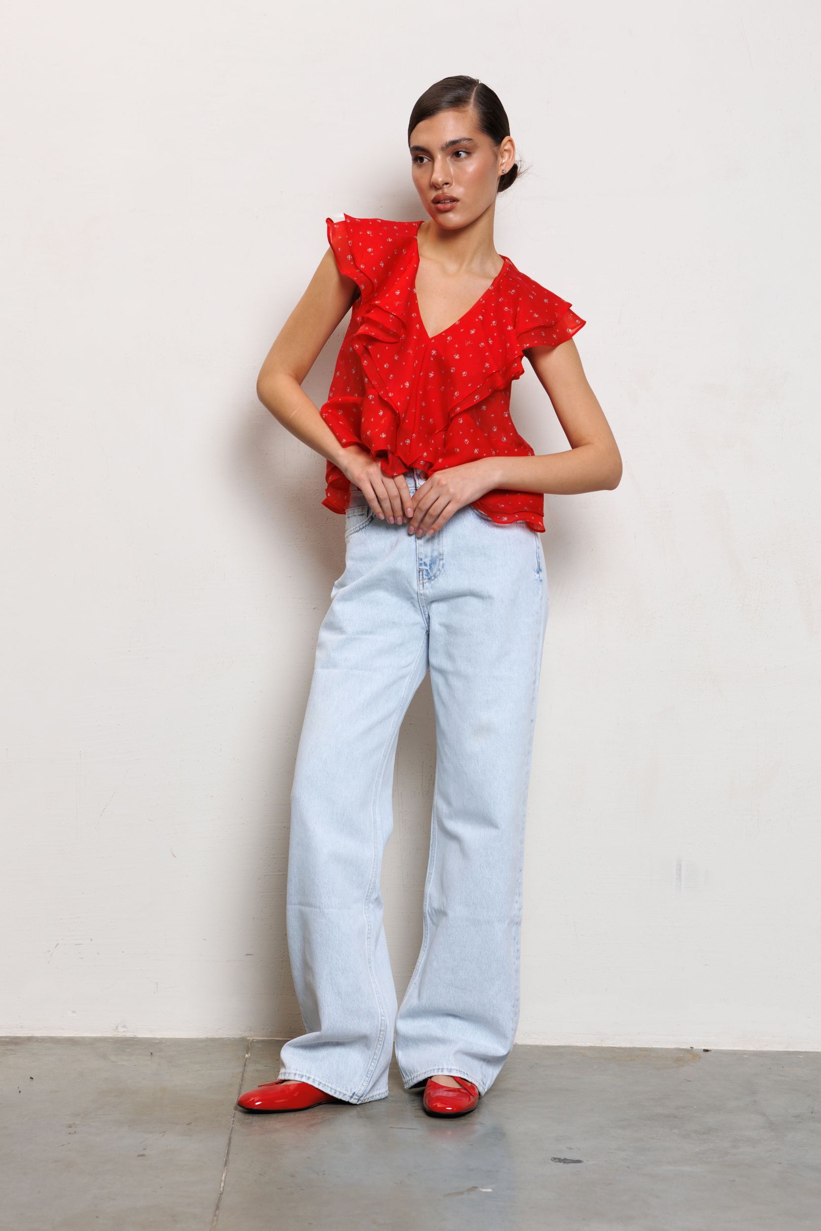 Блуза IRIS с воланами из воздушного тенсела