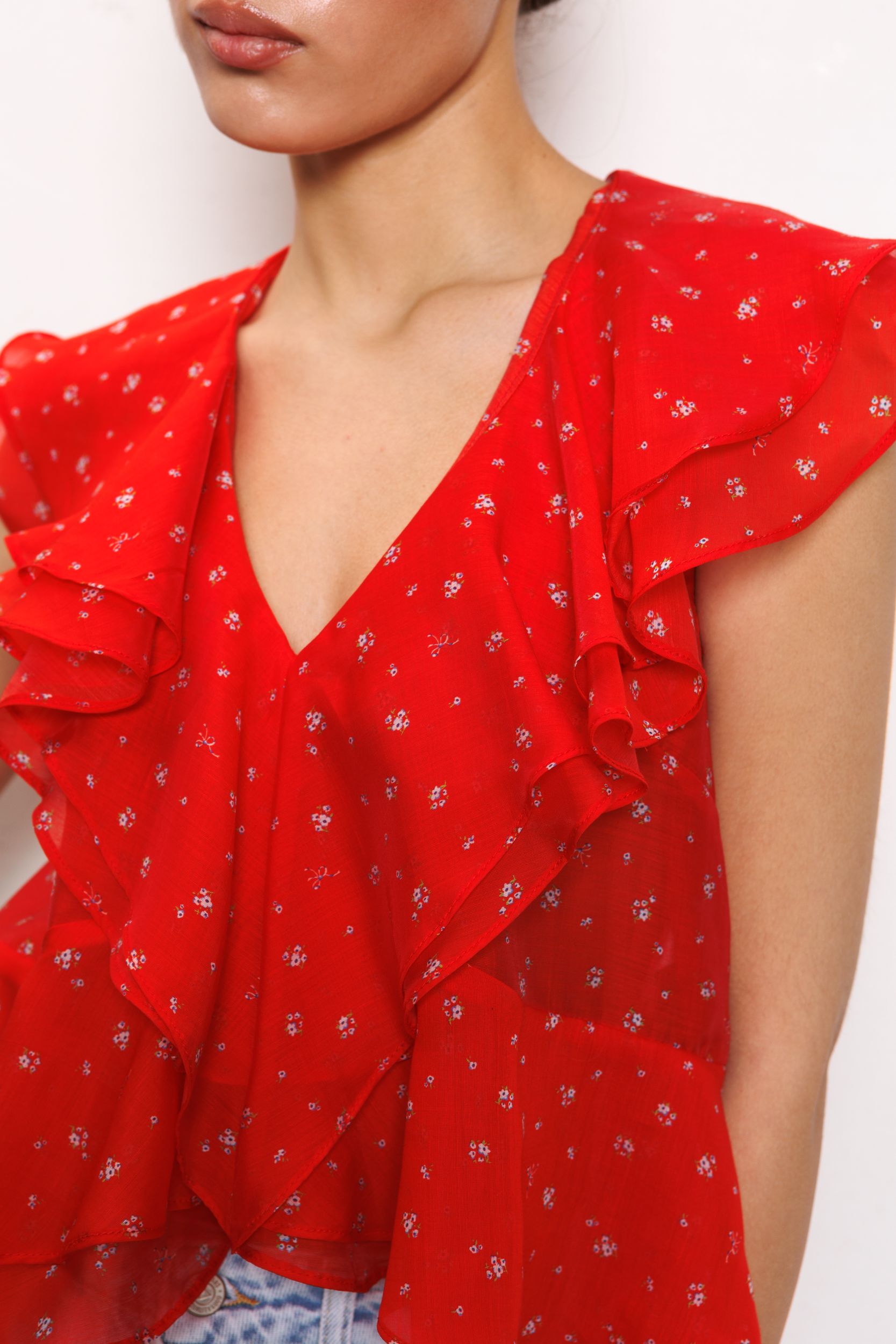 Блуза IRIS с воланами из воздушного тенсела