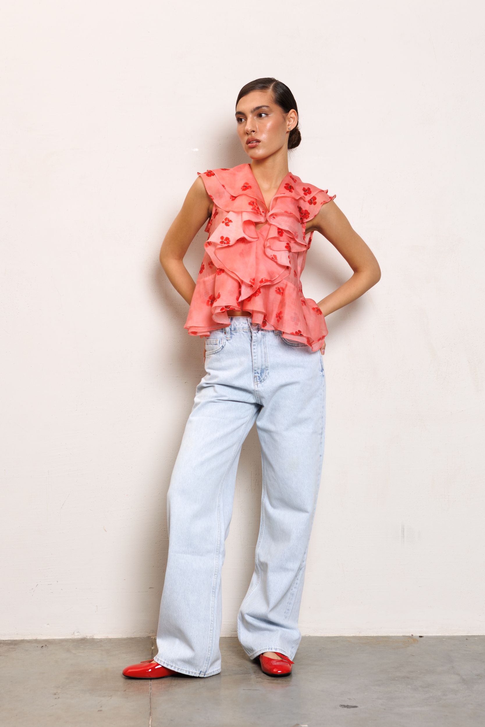 Блуза IRIS с воланами из воздушного тенсела