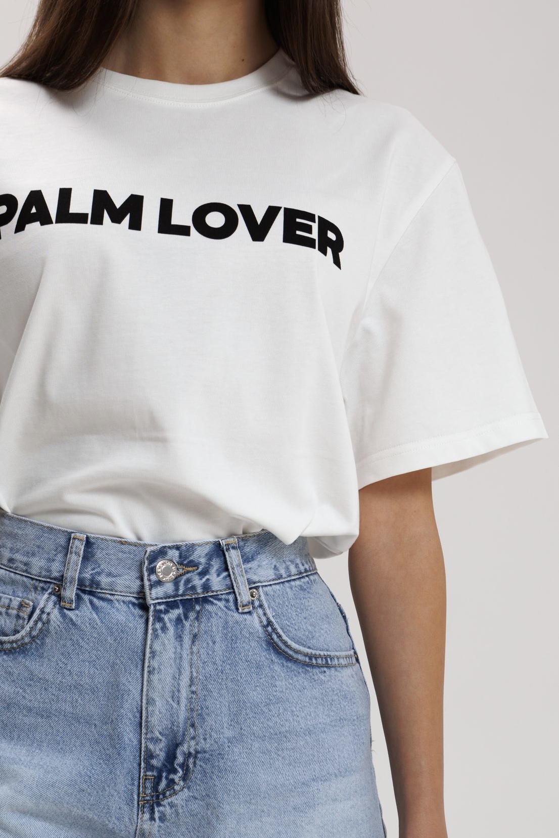 Футболка из премиального хлопка с принтом PALM LOVER