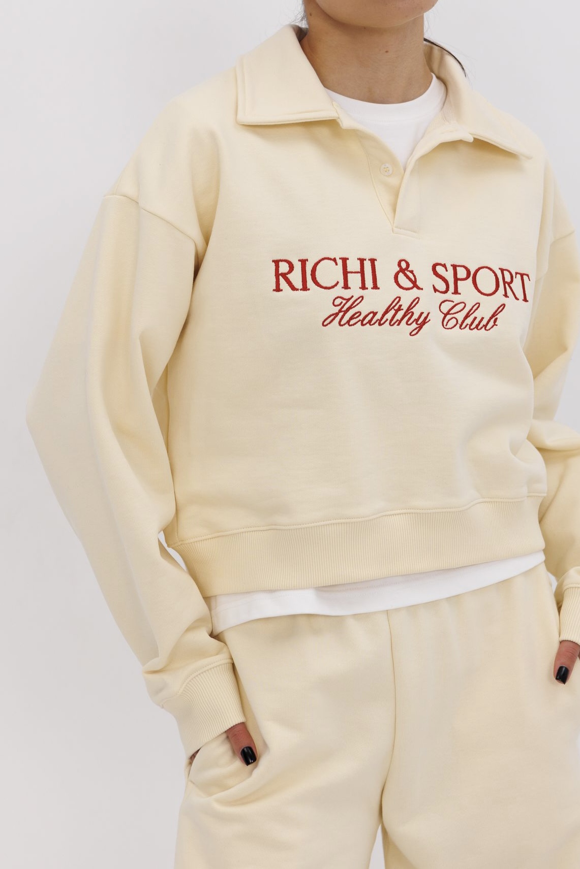 Свитшот поло RSP BIG  из хлопка премиум с красн вышивкой