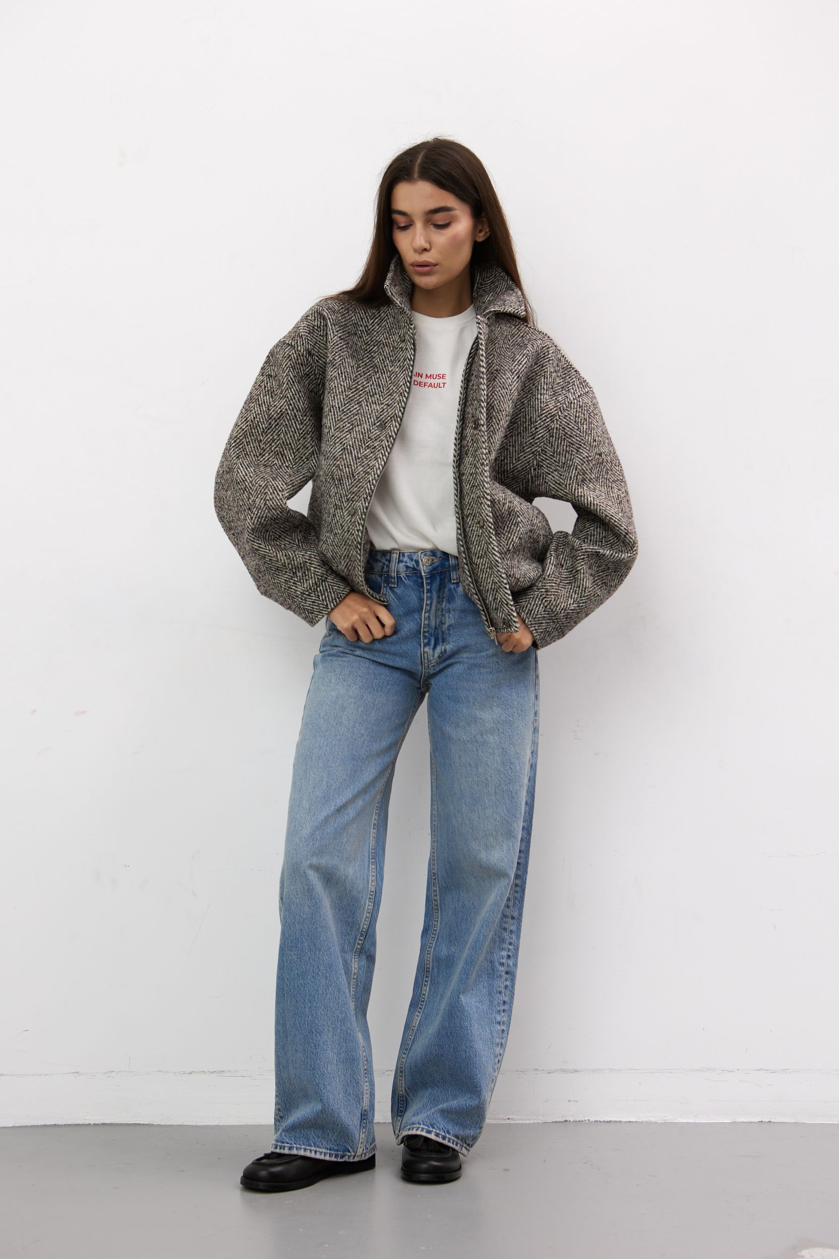 Бомбер VINTAGE BROWN WOOL